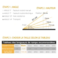 HOMCOM Rampa per Sedia a Rotelle Portatile Pieghevole, 91x72 cm, in Alluminio, Capacità 270 kg, Argento(m-4)
