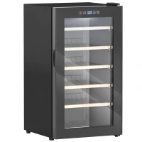 HOMCOM Weinkühlschrank für 41 Weinflaschen, 91 Liter Kapazität, Getränkekühlschrank mit LED-Anzeige, Touchscreen, Schwarz(m-1)