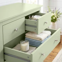 HOMCOM 5 Drawer Chest of Drawers, Modern Dresser for Bedroom, Bedside Storage Cabinet, Wide Storage Unit with Glide Runners for Living Room, Hallway, Closet, 79 x 39.5 x 80.5 cm, Sage Green(m-9)