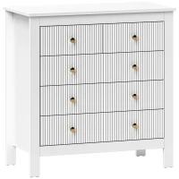 HOMCOM Elegant Chest of Five Drawers - White(m-1)