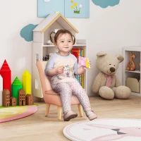 AIYAPLAY Kindersessel, Samtoptik, für 3-7 Jahre, bis 45 kg, Holzgestell, 44x45x56,5cm, Pink(m-10)