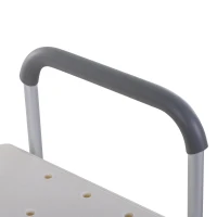 HOMCOM Height Adjustable Shower Chair, Non Slip Bath Transfer Bench for Elderly, Disabled with Armrest and Backrest, 300 lbs Capacity, White(m-9)