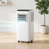 HOMCOM Aire Acondicionado Portátil 10.000 BTU 4 en 1 Enfriamiento Deshumidificador Ventilador con WiFi para 30 m² Blanco(m-2)