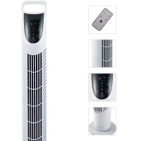 HOMCOM Turmventilator, 3 Modi, leiser Betrieb, Timer, Fernbedienung, 18x78,5cm, Weiß(m-8)