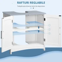 kleankin Mobilier Sub Lavoar Baie cu 2 Usi din MDF, 60x33x60cm, Gri si Alb(m-7)