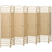 HOMCOM Paravent intérieur en bois séparateur de pièce cloison pliable 8 panneaux 320 x 170 cm bois naturel(m-12)