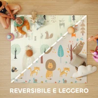 AIYAPLAY Tappeto per Bambini 0-6 Anni a Tema Bosco con Superficie Impermeabile in XPE Multicolore, 196x176x1.5 cm(m-4)
