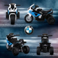 HOMCOM Mota Elétrica BMW para Crianças 6V com Faróis Música e Velocidade Máx. de 2,5 km/h 66x37x44 cm Azul(m-7)