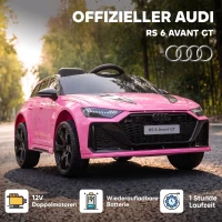 AIYAPLAY Carro Elétrico Audi RS 6 Avant GT para Crianças 12V com Comando 2,4 G Motor Duplo Arranque Suave e Suspensão(m-4)