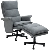HOMCOM Sillón de Masaje Relax Eléctrico con Reposapiés con Mando a Distancia y 8 Zonas de Masaje 78x93x99 cm Gris(m-12)