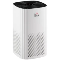 HOMCOM Purificador de Aire con Filtro HEPA de 3 Capas CADR 225 m³/h hasta 24 m² 22,7x22,7x36 cm Blanco(m-11)