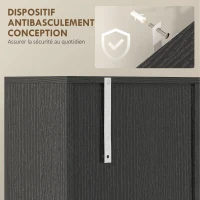 HOMCOM Buffet Haut Cuisine, Armoire de Cuisine avec 4 Portes à Fermeture Douce, Tiroir et Étagères Réglables, Noir(m-7)