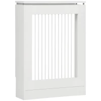 HOMCOM Cubierta de Radiador Cubre Radiador Moderno Pintado de MDF con Estante Superior para Salón Dormitorio 60x18x84 cm Blanco(m-1)