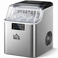 HOMCOM Eiswürfelmaschine Eiswürfelspender Ice-Maker 20kg/24h 2,3L Eiswürfelbereiter mit 3,2 L Wassertank, Silber(m-11)
