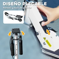 AIYAPLAY Patinete Plegable para Niños de 3-8 Años de 2 Ruedas con Luces Manillar de 4 Altura Ajustable Doble Frenos Blanco(m-7)