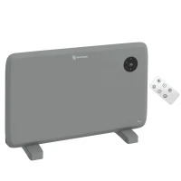 HOMCOM 1200W Electric Convector Heater, Freestanding or Wall Mounted, Space Heater with Adjustable Thermostat, Timer, Grey(m-1)