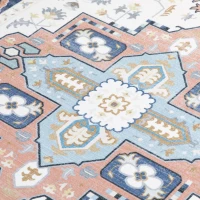 HOMCOM Vintage Area Rugs, Faux Rabbit Fur Large Carpet for Living Room, Bedroom, Dining Room, 160 x 230 cm, Blue(m-18)