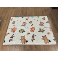 AIYAPLAY Alfombra de Juego para Niños 200x150x1.5 cm Tema Bosque Plegable Reversible en XPE, 0-3 Años, Multicolor(m-4)