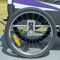 HOMCOM Baby Bike Trailer with 5 Point Harness, Steel Frame, Reflectors, Safety Flag, Hitch Coupler, Purple(m-9)