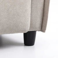 HOMCOM Fauteuil de massage inclinable fauteuil de relaxation en lin avec repose-pieds poche latérale télécommande crème(m-12)