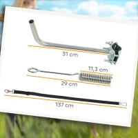 PawHut Laisse de Vélo pour Chien 180 cm en Inox , Fixation Rapide, Ressort Amortisseur, Sangle Ajustable, Argent(m-3)