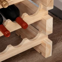HOMCOM Botellero de Madera de 8 Niveles 96 Botellas Carga 100 kg para Cocina Bar 114x28x113,5 cm Madera Natural(m-8)