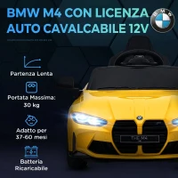 AIYAPLAY Macchina Elettrica per Bambini a Licenza BMW M4 con Telecomando, Clacson e Fari, 108x69.5x51 cm, Giallo(m-4)