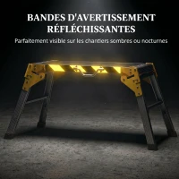 HOMCOM Établi pliant, établi de serrage en aluminium, table de travail robuste avec poignée, design antidérapant, argenté(m-7)