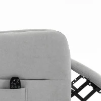 HOMCOM Fauteuil Inclinable de Massage par Vibration et Chauffage, Fauteuil de Relaxation en Tissu Éponge Bouclé, Gris(m-14)