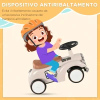 AIYAPLAY Macchina per Bambini 12-36 mesi con Clacson e Vano Portaoggetti a Scomparsa, in PP e Metallo, 58x27x35 cm(m-4)