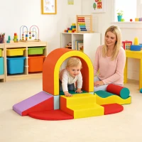 AIYAPLAY Kids Soft Play Set, 10PCs PU Leather Foam Climbing Blocks for Climb and Crawl, Educational Toys for Motor Development(m-2)