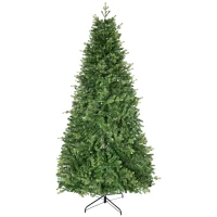 HOMCOM Albero di Natale Artificiale e Ignifugo per Interni con 2056 Rami e Base in Metallo, Ø124x228 cm, Verde(m-11)