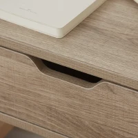 HOMCOM Set de 2 Mesitas de Noche de Pared Mesillas Flotantes con 1 Cajón para Dormitorio Habitación 40x30x19,5 cm Natural(m-8)
