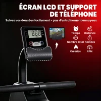 SPORTNOW Rameur Magnétique Appareil de Musculation Bluetooth Connecté Kinomap & Zwift 16 Niveaux de Résistance 135x42x72cm Rouge(m-6)