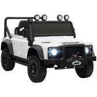 AIYAPLAY Kinder-Elektroauto, 12V Batterie-Betrieb, Fernbedienung, Musik-Funktion, Hupe, LED-Lichter, Weiß(m-1)