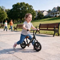 AIYAPLAY 11.2" Balance Bike for 2-5 Years, Toddler Bike with Lighting Wheels, Adjustable Seat & Handlebar, Black(m-8)