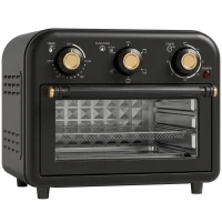 HOMCOM Air Fryer Toaster Oven, Convection Countertop Oven, with Adjustable Temperature and Timer, 12 L, Black(m-1)
