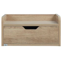 HOMCOM Set de 2 Mesitas de Noche de Pared Mesillas Flotantes con 1 Cajón para Dormitorio Habitación 40x30x19,5 cm Natural(m-7)