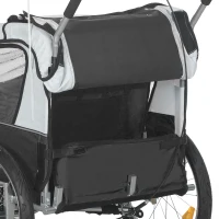 HOMCOM 2 Seat Bike Trailer with 5 Point Harness, Baby Bike Stroller with Safety Flag, Reflectors, for 18+ Months, Black(m-9)