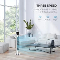 HOMCOM 31 Inch Bladeless Oscillating Tower Fan with 70° Oscillation, Remote Control, 7.5H Timer, 3 Speed 3 Modes, Electric Floor Standing Cooling Fan for Home Bedroom Office, Silver(m-4)