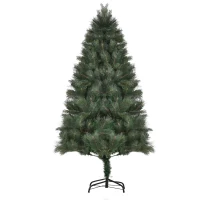 HOMCOM Weihnachtsbaum Ø90 x 180 cm, künstliche Tanne, realistisches Nadelkleid, Grün(m-11)