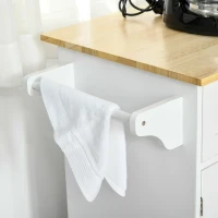HOMCOM Kitchen Island Utility Cart, with 2 Storage Drawers & Cabinets for Dining Room, White(m-7)