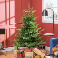HOMCOM Weihnachtsbaum, Kunsttanne, realistisches Aussehen, schneller Aufbau, Kunststoff, Grün, 100 x 100 x 150cm(m-2)