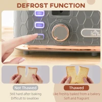 HOMCOM Four-Slice Honeycomb Toaster - Grey(m-5)