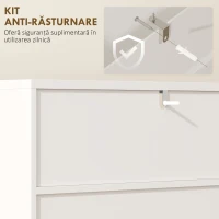 HOMCOM Dulap de baie modern cu 2 rafturi deschise și dulap cu uși amortizate, 60x31,8x93 cm, alb(m-8)