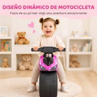 AIYAPLAY Bicicleta sin Pedales Moto Correpasillos con Música y Ruedas Extra Anchas para Niños y Niñas de 18 a 36 Meses Rosa(m-4)