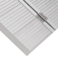 HOMCOM Rampa para Sillas de Ruedas Plegable 91 cm Carga 270 kg Rampa Portátil de Aluminio con Bordes de Seguridad Plata(m-7)