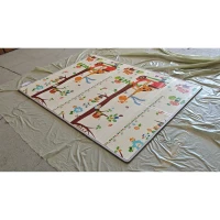 AIYAPLAY Alfombra de Juego para Niños 200x150x1.5 cm Tema Bosque Plegable Reversible en XPE, 0-3 Años, Multicolor(m-1)