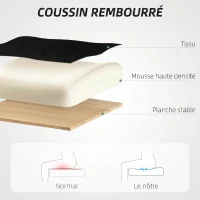 HOMCOM Chaise Bureau Ergonomique avec Appui-Tête Réglable, Fauteuil de Bureau Inclinable en Maille, Dossier Séparé, Noir(m-7)