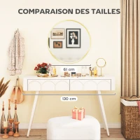 HOMCOM Miroir mural rond Ø 61 cm, cadre en alliage d'aluminium, pour salle de bain, chambre, salon, couloir, doré(m-7)